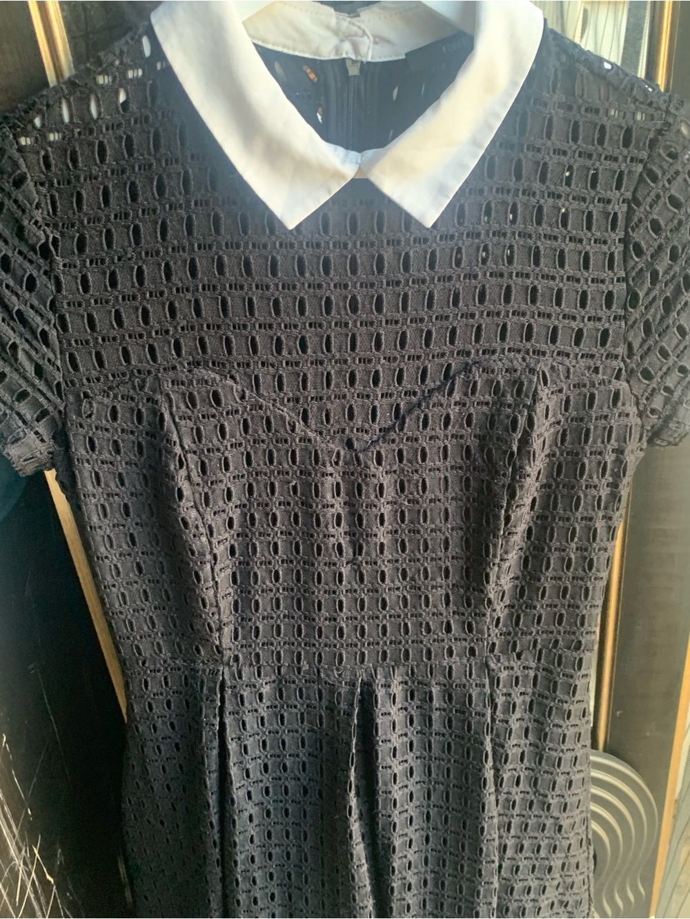 Forever 21 Black Eyelet Dress with White Collar